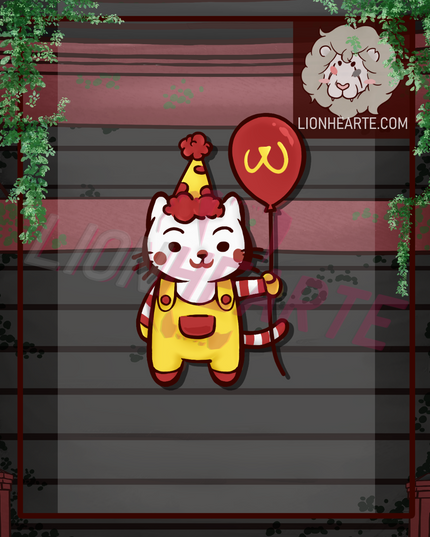 Clown Cat Stickers