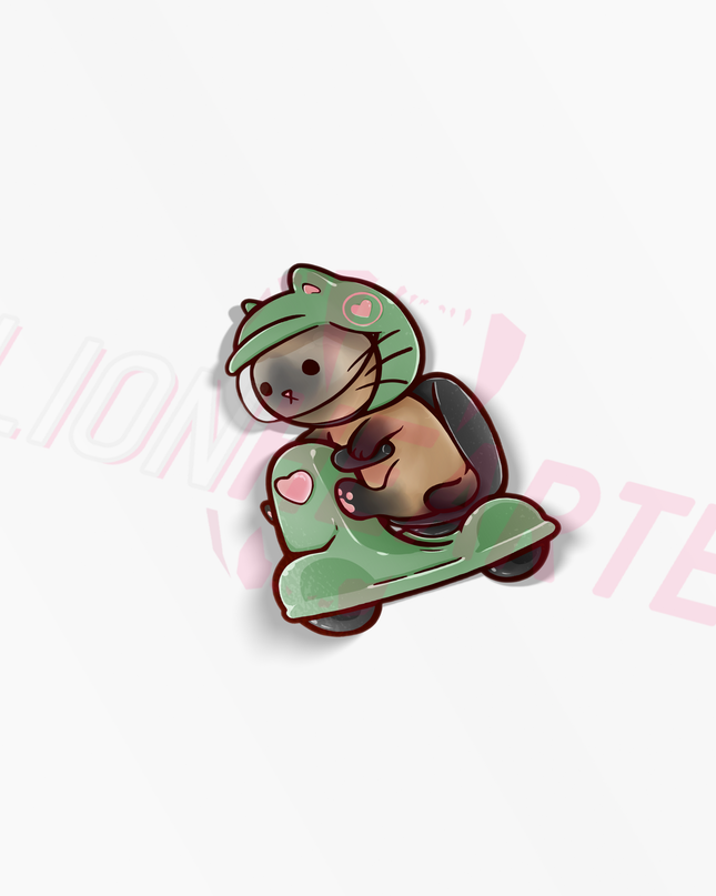 Moped Cat Stickers