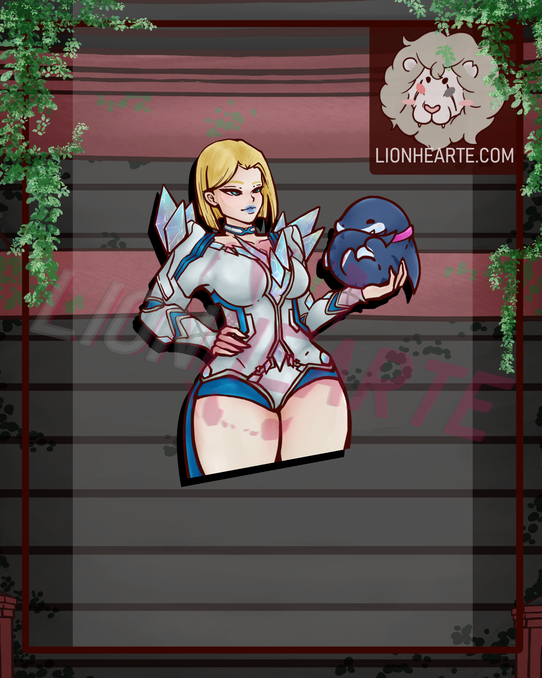 Emma Frost with eepy Jeff the Land Shark Vinyl Sticker
