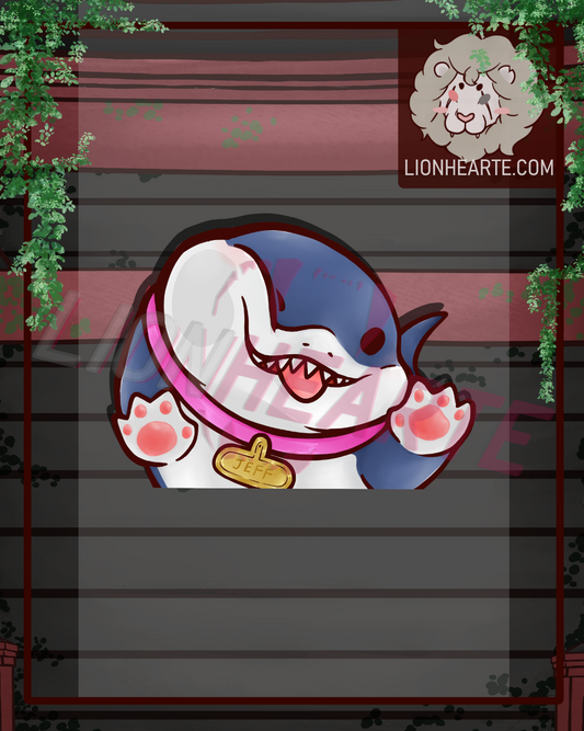 Jeff the Land Shark Vinyl Peeker Sticker