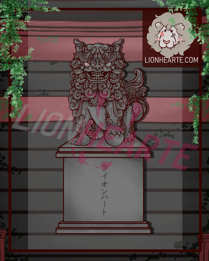 Komainu Leo Statue Sticker
