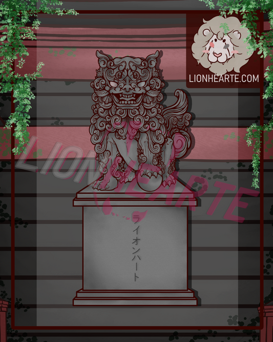 Komainu Leo Statue Sticker