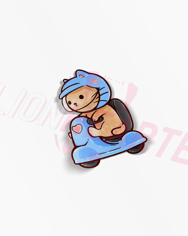 Moped Cat Stickers