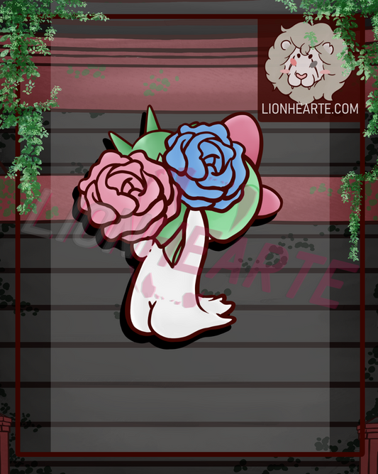 Ralts giving you a Roselia Vinyl Sticker