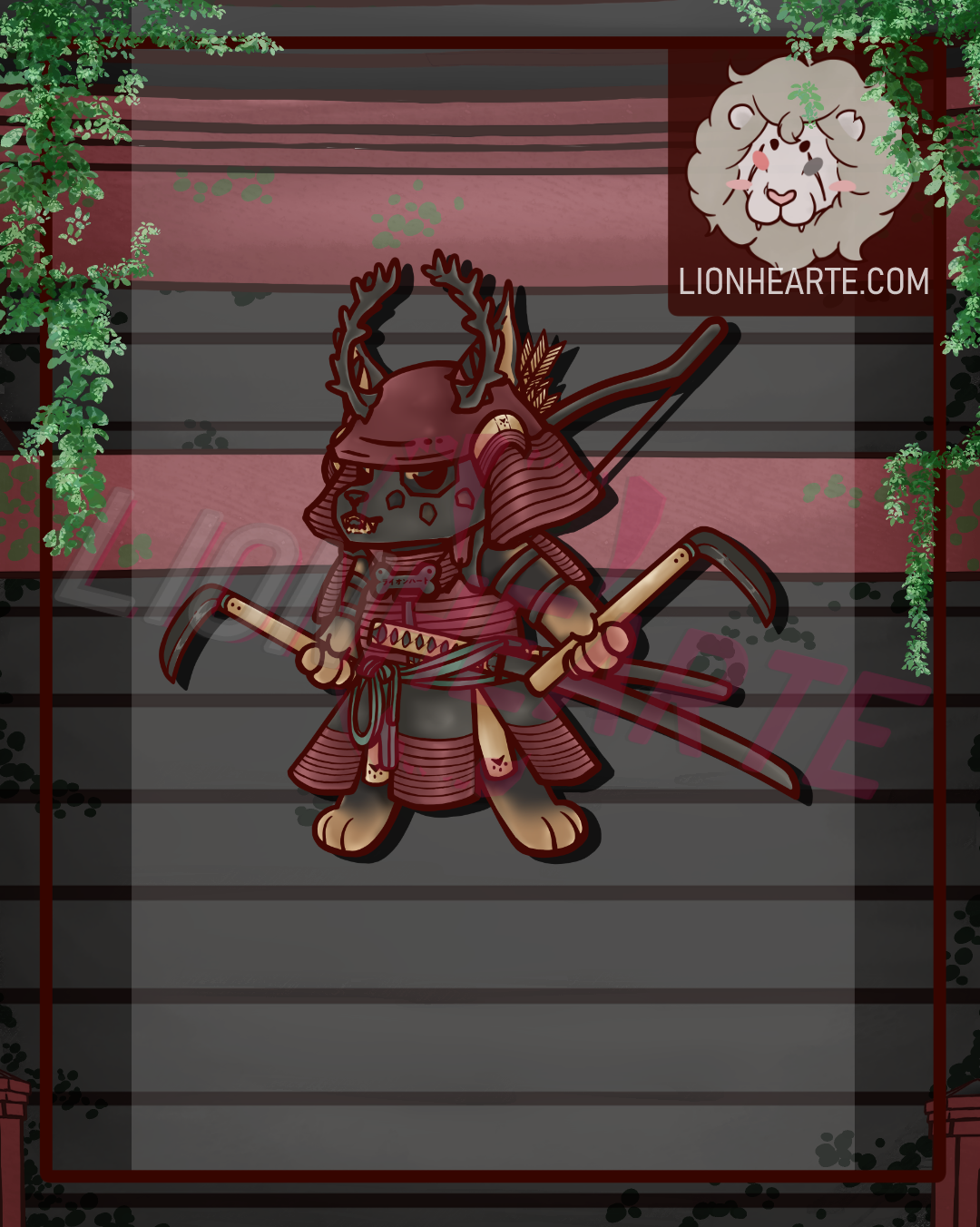 Samurai Doggo Vinyl Stickers