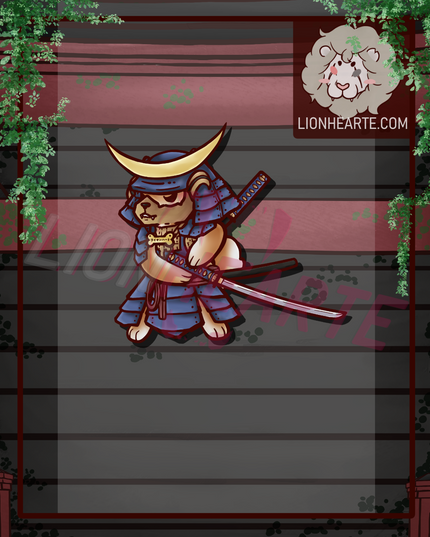 Samurai Doggo Vinyl Stickers