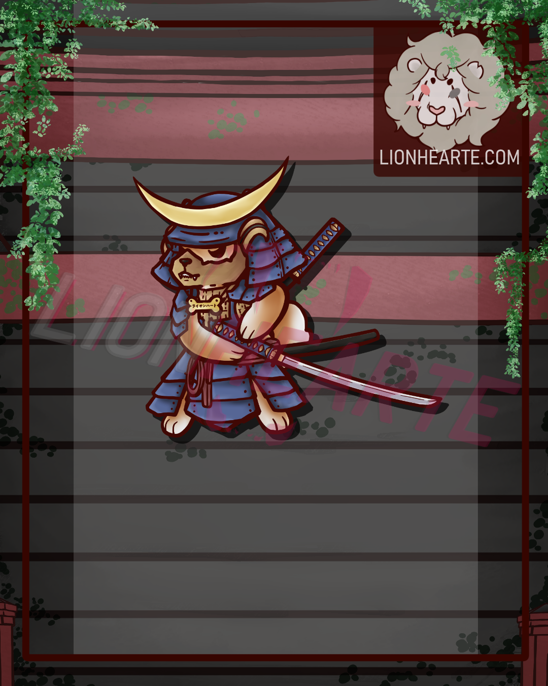 Samurai Doggo Vinyl Stickers