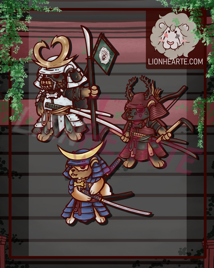 Samurai Doggo Vinyl Stickers