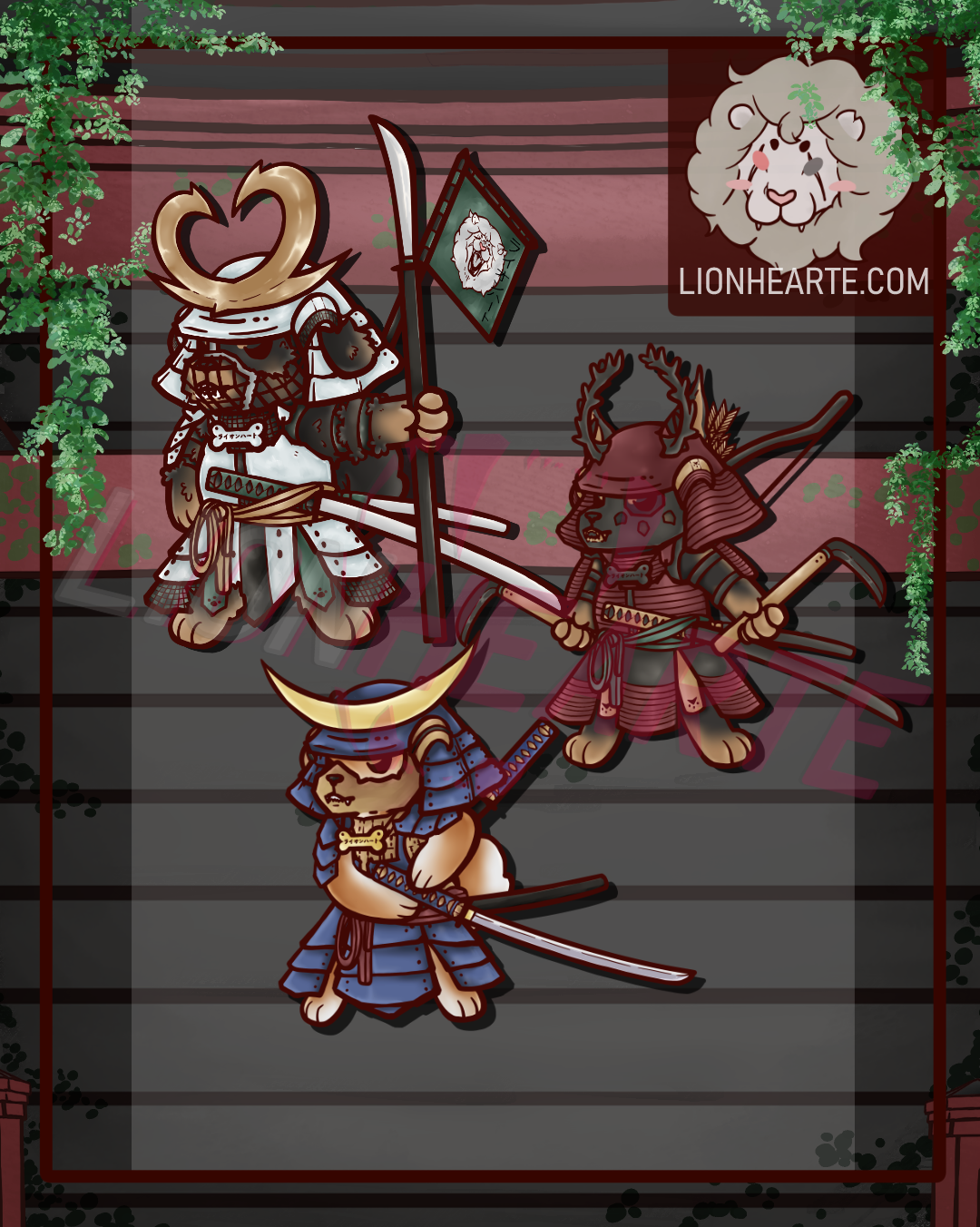 Samurai Doggo Vinyl Stickers