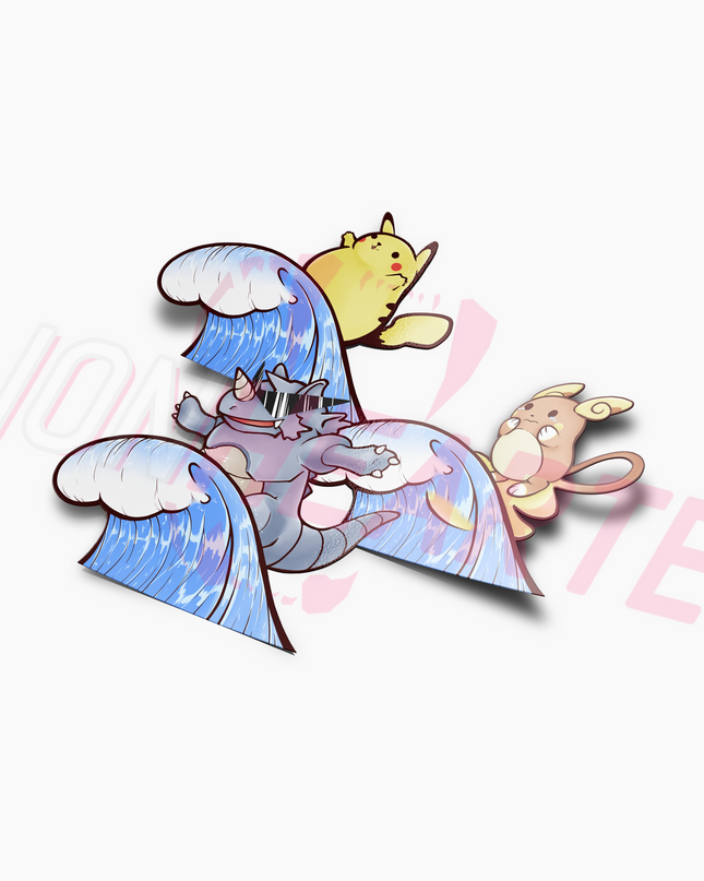 Surfing Pokemon Stickers